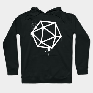 D20 Dice White Spray Paint RPG Hoodie